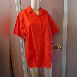 NWT New Fashion Red collared button up shirt top